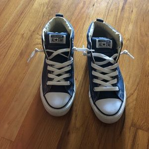 Blue Converse All Star street core canvas mid
